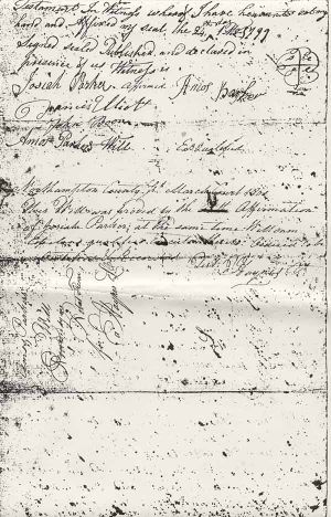 Amos Parker's original will, page 2
