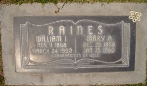 gravestone of William & Mary Raines