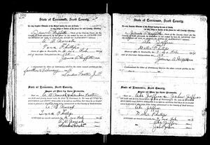 Marriage Record for Abraham Jeffers and Della Phillips