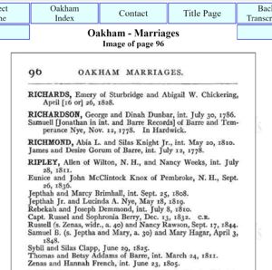 Marriage of Thomas Ripley and Betsy Adams