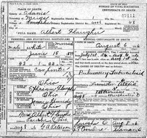 Albert Flaugher Death Certificate