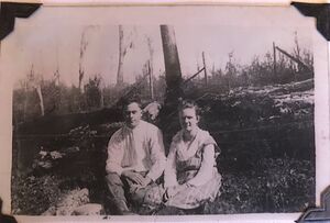 George William Gordy and Ella Elizabeth Hodges.  Taken about the time they got married on the land they cleared to  build their house on.