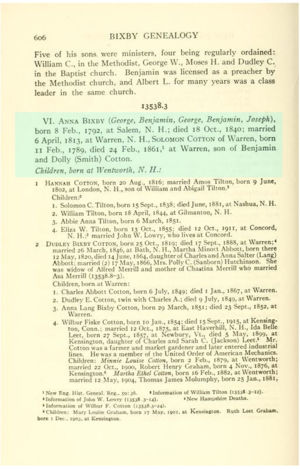 A Genealogy of the Decedents of Joseph Bixby 1621 - 1701