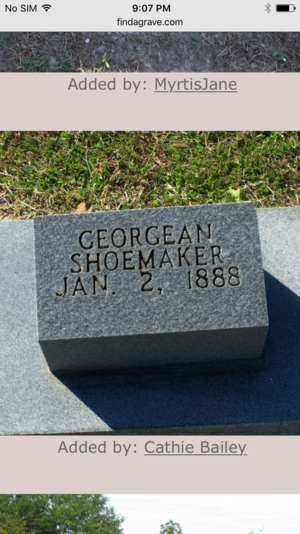 Headstone showing actual name spelling