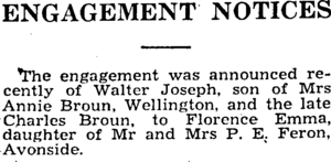 Engagement of Florence Feron