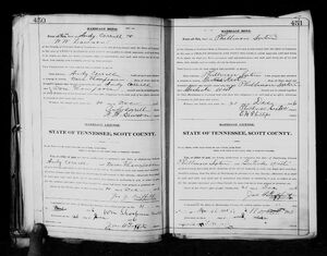 Marriage record for Philmore Sexton and Gertrude West