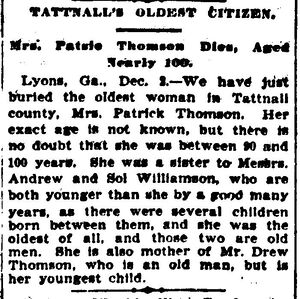 Tattnall's Oldest Citizen