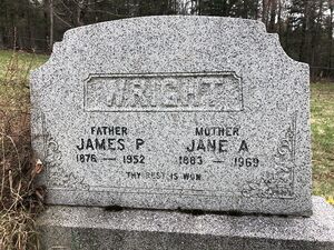 James P Wright and Jane A Appleton stone