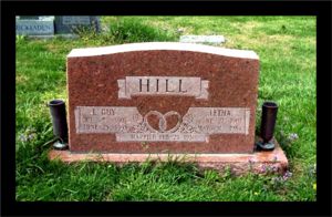 Lloyd and Letha Hill's tombstone