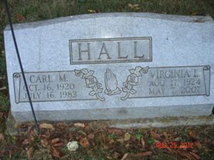 Virginia (Walton) & Carl Hall Gravestone