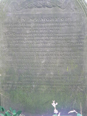 Headstone of family grave