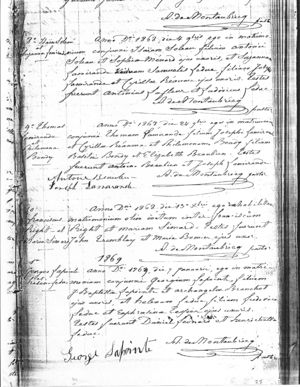 St Charles Church, Newport marriage register, Nov 1869 to Jan 1869