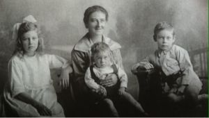 Emily Bland (nee Barnett) with her three children