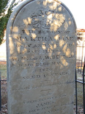 Martha Jane Bendall's Gravestone