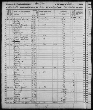 US Census 1850 for Canisteo, Steuben, New York the John Campbell Household