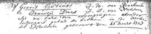 Mariage registration Gerrit Gijsberts and Jannetjen Everts, 26 March 1727 Renkum
