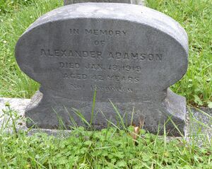 Headstone for Alexander Adamson