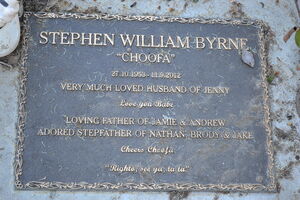 Memorial plaque: Stephen Byrne