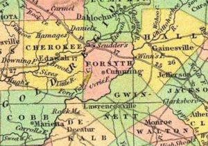 1834 Map of Forsyth County, Georgia