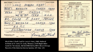 World War II Draft Card for Louis H. Hart, 1940