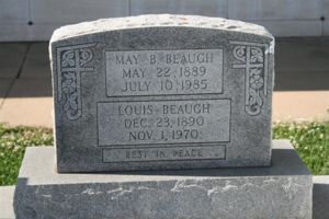 May Anna Beaugh born Beaugh - grave marker