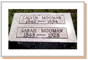 Gravestone of Calvin and Sarah Moomaw