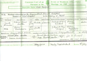 marriage certificate of my great nan susan underdown