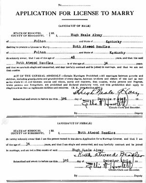 Missouri, U.S., Marriage Records, 1805-2002 for Hugh Neale Alvey