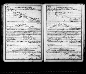 Marriage Record for Howard Sherman Newport and Etha May Cross