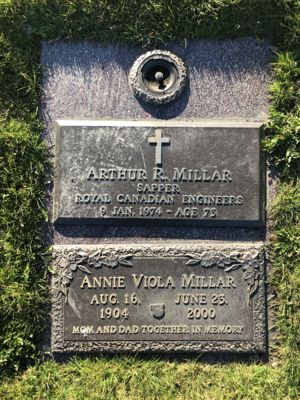Arthur and Annie Millar headstone