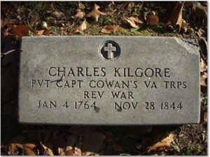 Charles Kilgore, Revoluntary war marker