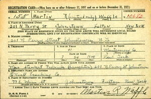 World War II draft registration card