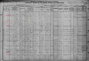 Saling & Jackson Families 1910 Census