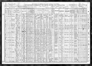 1910 Census with Walter and Helen Wood and Family