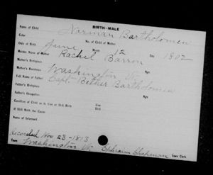 Norman Bartholomew - Birth Record