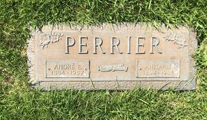Headstone for Andre and Anna Perrier