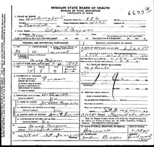 Alfred Nixon - Missouri Death Certificate