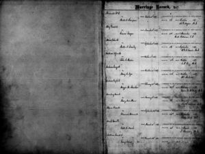 Marriage Record of David C Alley and Emma Burgess