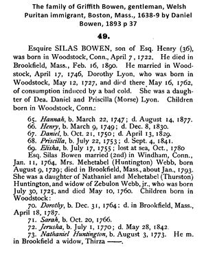 Family of Silas Bowen