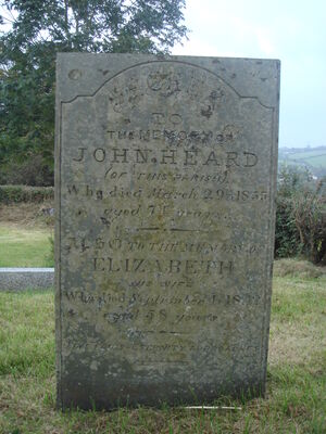 John & Elizabeth Heard gravestone