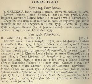 Garceau  Jean & Jeanne Levron & Garceau daniel & Anne Doucet