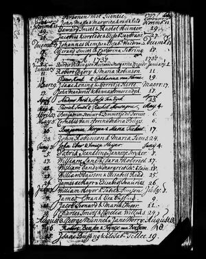 Marriage of Cornelius and Maria on 6 May 1738