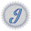 Letter I blue umbre on blue ele-skin pattern background.