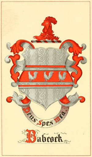 Family Crest from Stephen Babcock's Babcock Genealogy
