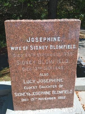 Headstone of Sidney and Josephine Blomfield