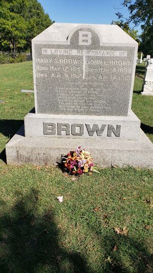 Gravestone of John Lyter Brown and Mary Susannah Lunsford