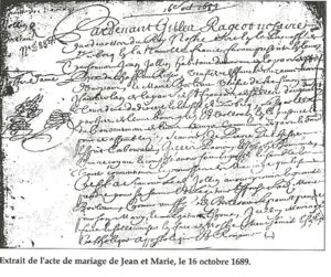 Contrat de mariage / Marriage contract: Jean Jollain & Marie Boileau