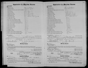 Marriage Record for Thos. Lyons Altimus to Lillie Bennett