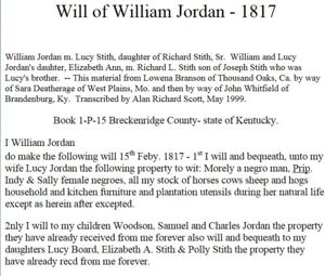 Will of William Jordan Page 1