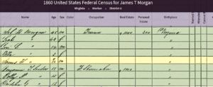 1860 Census Image for James Morgan